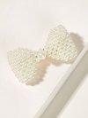 Faux Pearl Decor Bow Shaped Hair Clip