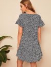 Ruffle Hem Button Up Floral Dress