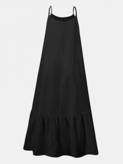 Leisure Camisole Maxi Dress With Side Pockets Adjustable Sling - Click Image to Close