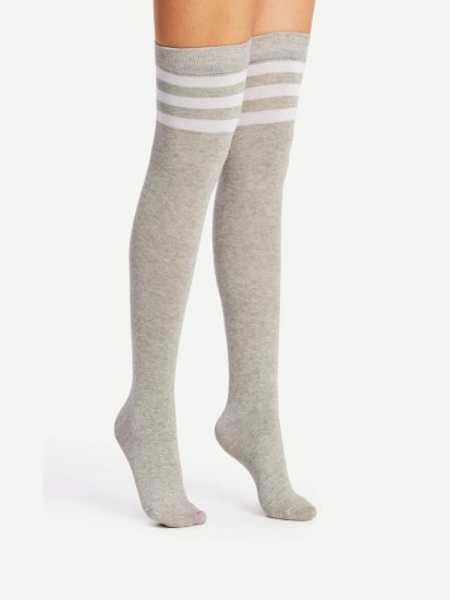 Striped Over The Knee Socks 2pairs - Click Image to Close