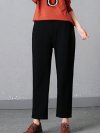 Casual Pure Color Elastic Waist Women Pants With Pockets