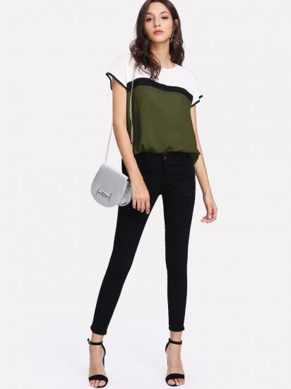 Keyhole Back Color-block Top - Click Image to Close